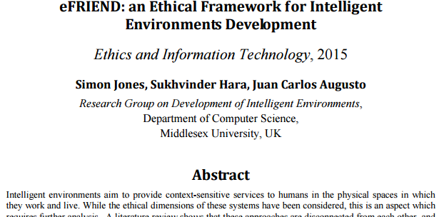 eFRIEND: an Ethical Framework for Intelligent
